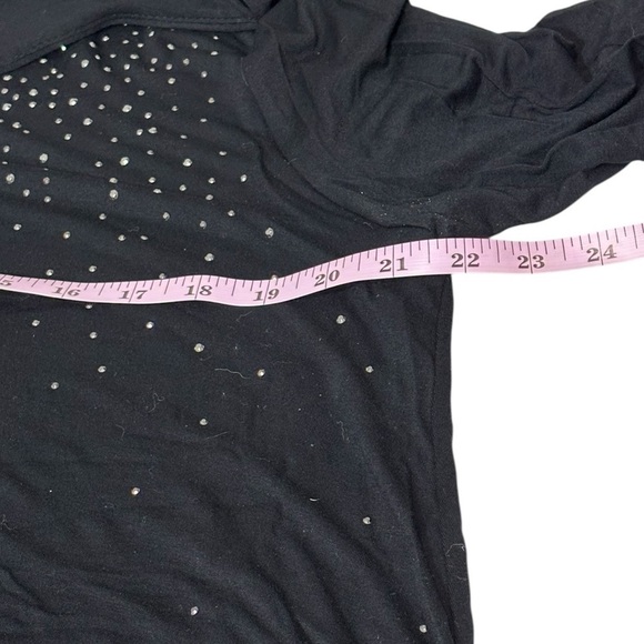KAREN KANE - DARK BLACK BLOUSE ADORNED WITH TINY SEQUINS, 2 LAYERED- EXC COND B5 - Picture 15 of 15